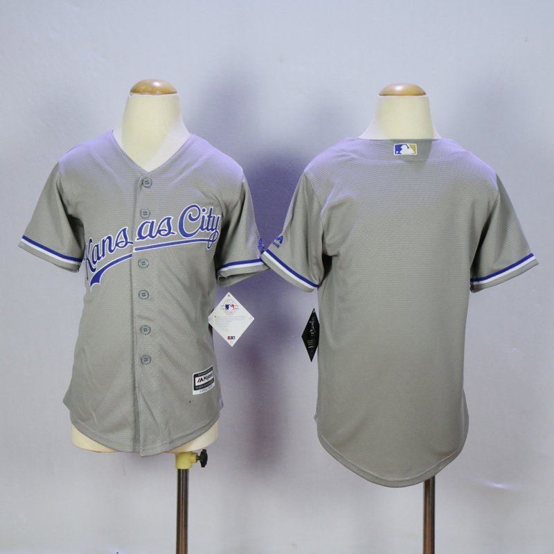 Youth Kansas City Royals Blank Grey MLB Jerseys->youth mlb jersey->Youth Jersey